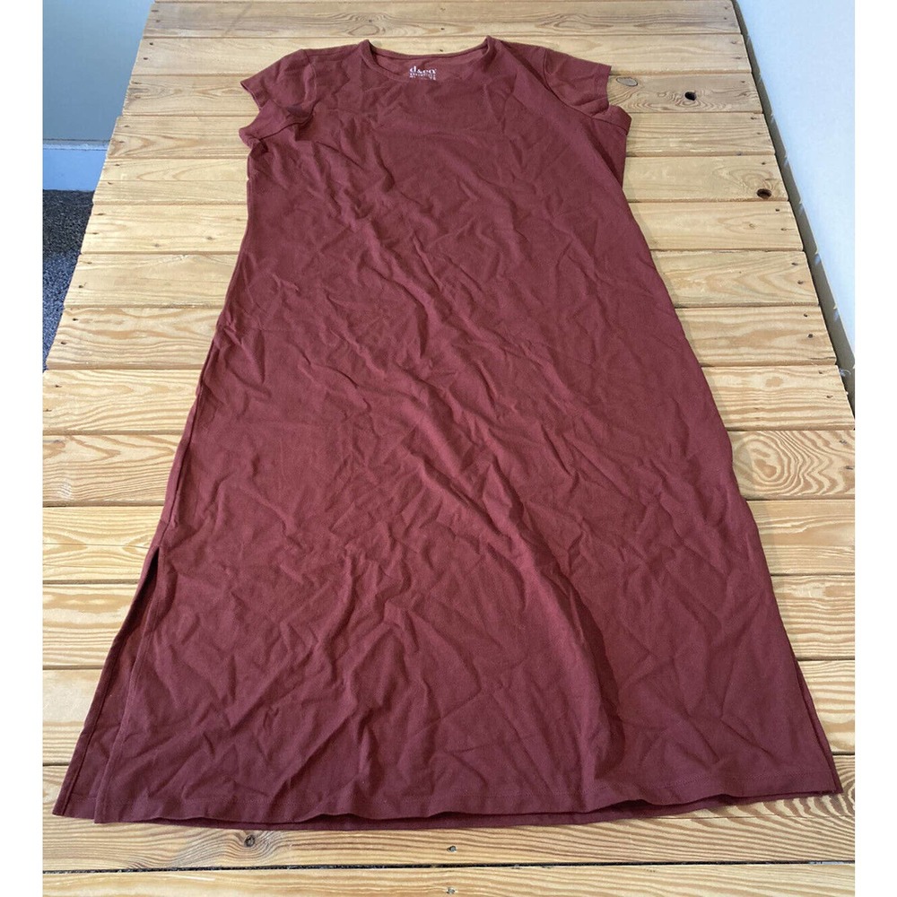 New D&Co Perfect Jersey Midi Dress Size Large Women’s Wine